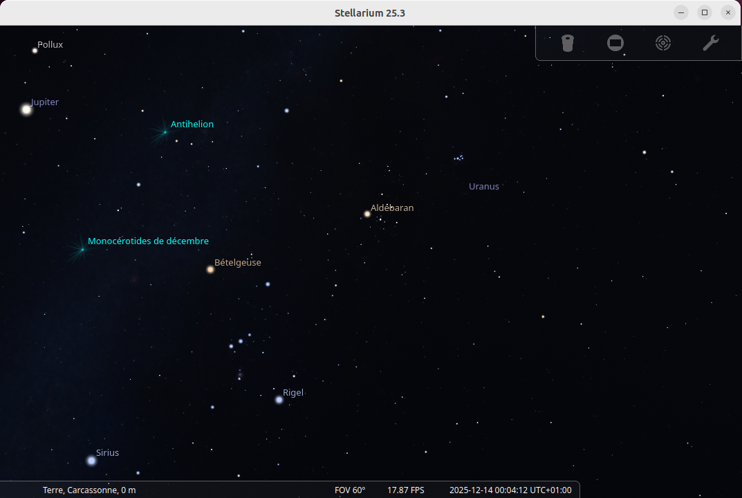 14 Décembre 2025 Ciel astral du 14 Décembre 2025